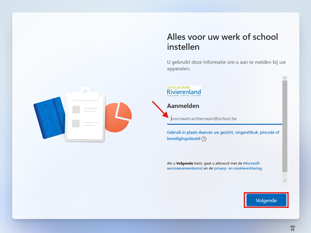 Autopilot aanmeldscherm met organisatielogo